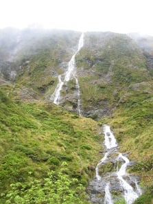 Waterfall on the Dore Pass Route.