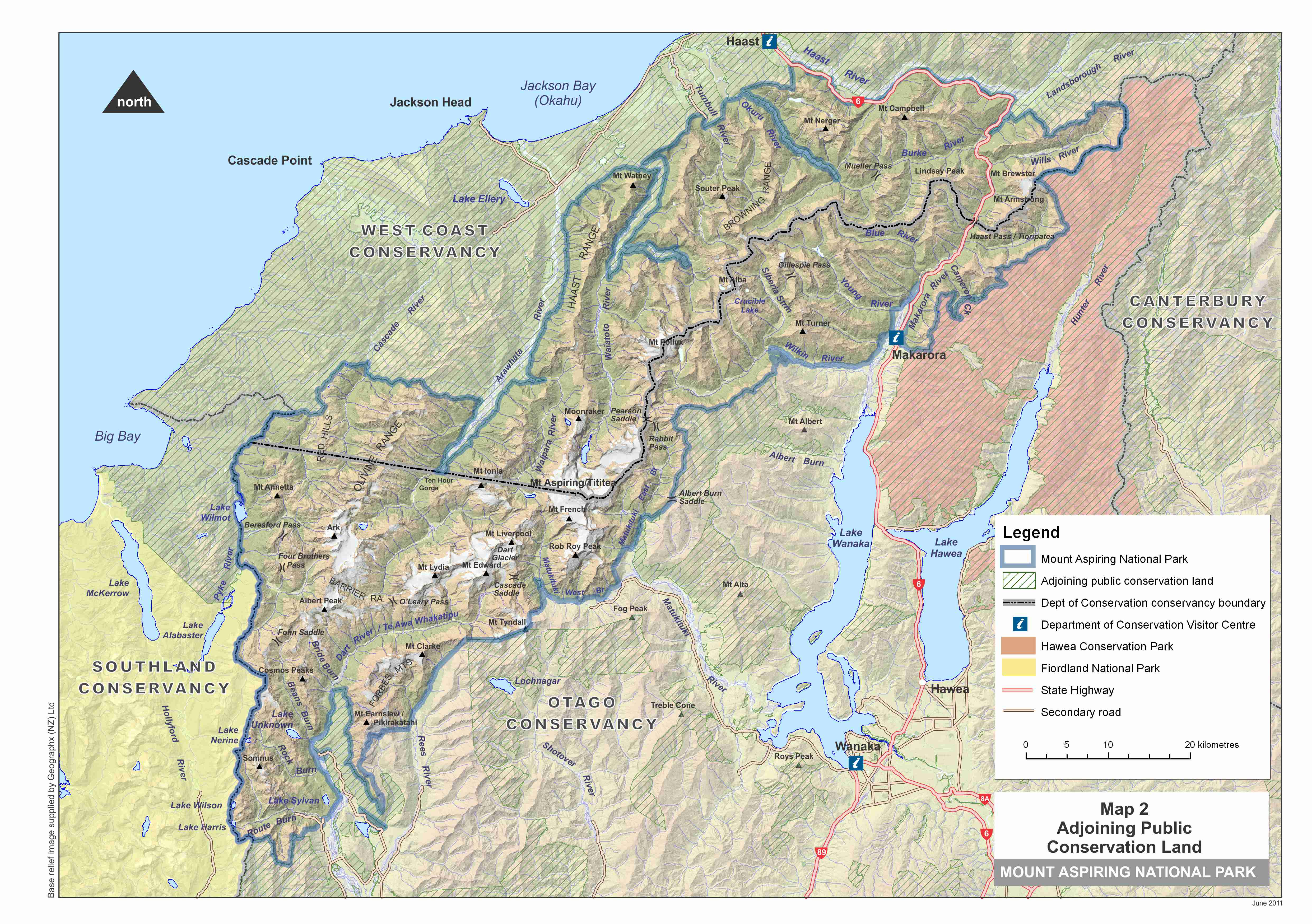 Maps Mount Aspiring National Park Management Plan Publication