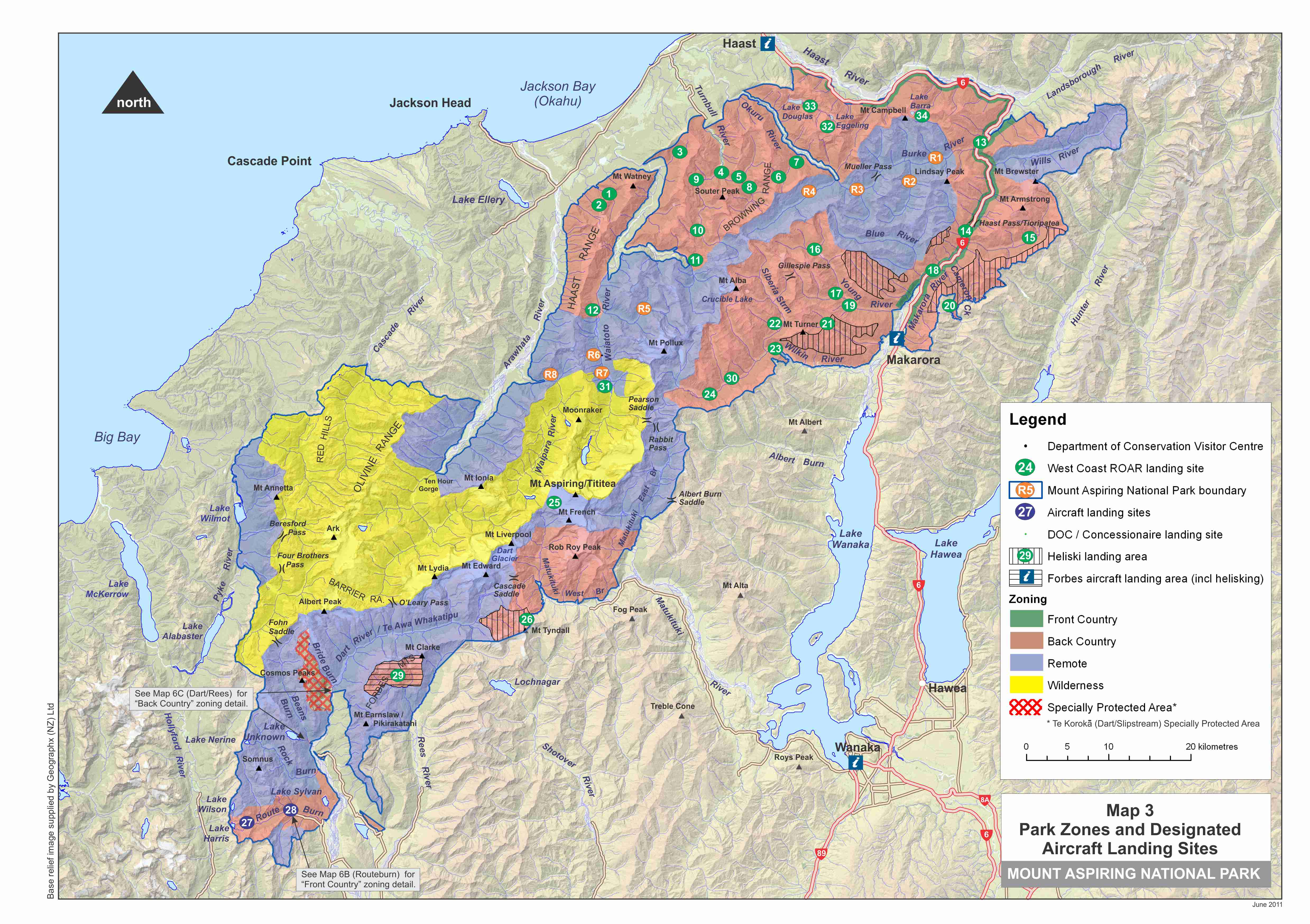 Maps: Mount Aspiring National Park Management Plan publication