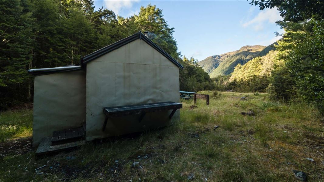 Lake Christabel Hut. 