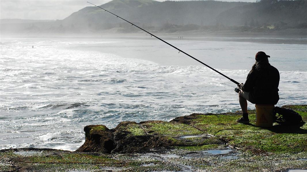 Fisherman, Muriwai Beach, Auckland