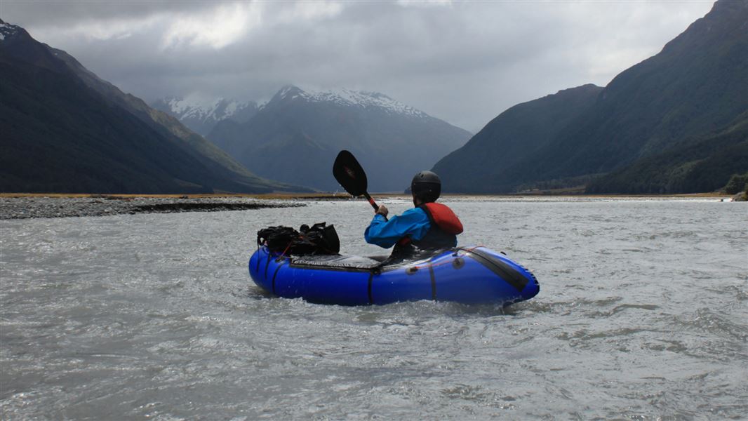 Packrafter on Huxley River. 