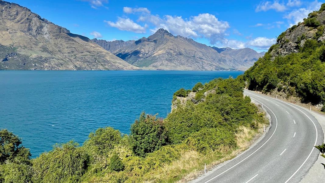 View from the Arawata Bridle Track above Glenorchy-Queenstown Road