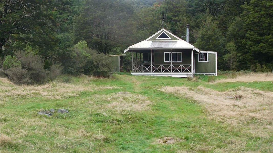 Mitre Flats Hut. 