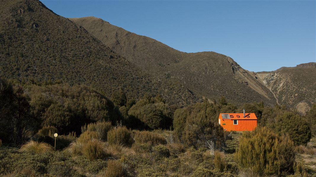 Porters Creek Hut in the Mount Richmond hills. 