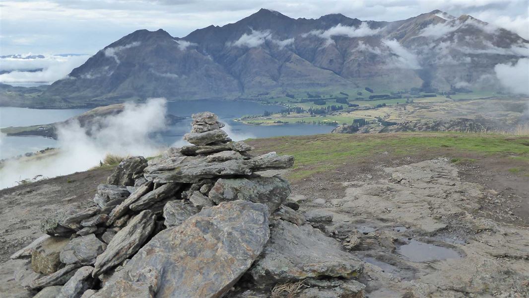 Cairn on Rocky Mountain. 