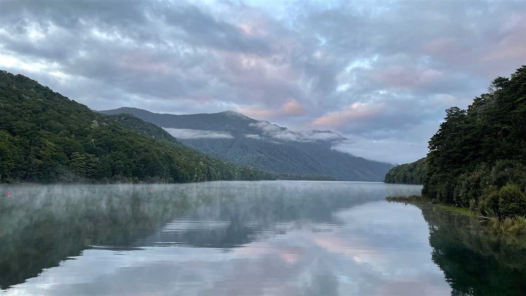 View of Lake Monowai. 