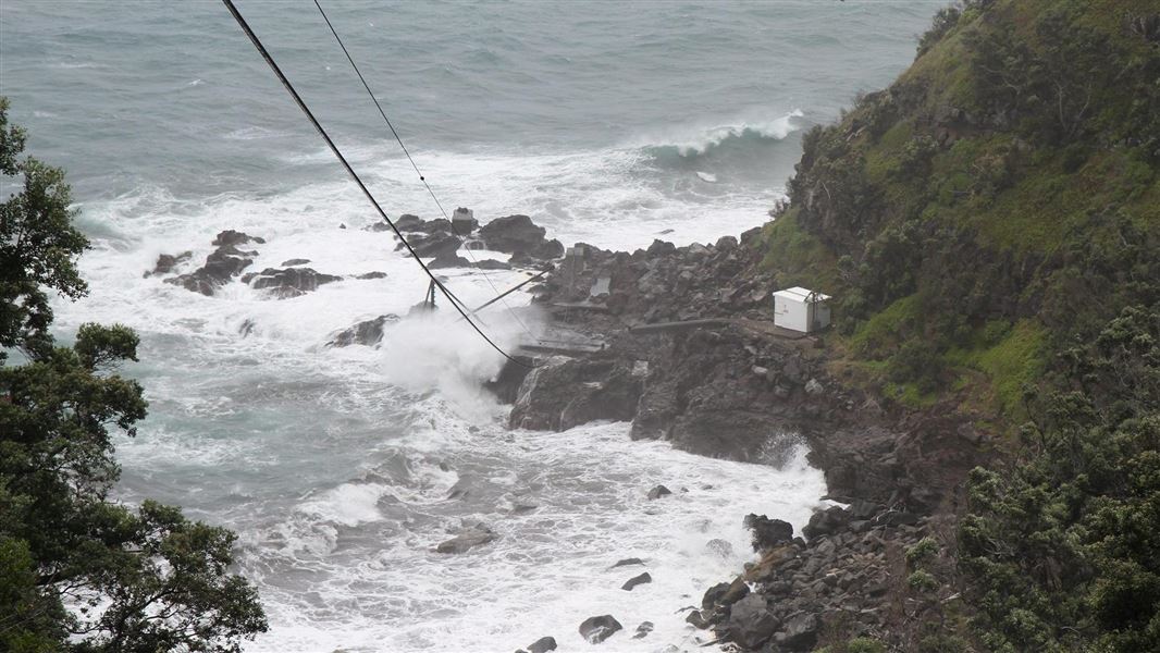 The landing site at Fishing Rock, Raoul Island