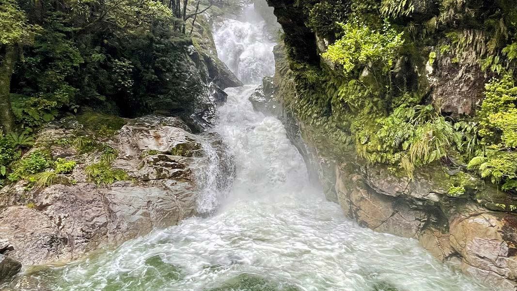 Christie Falls at the start of the Falls Creek Route