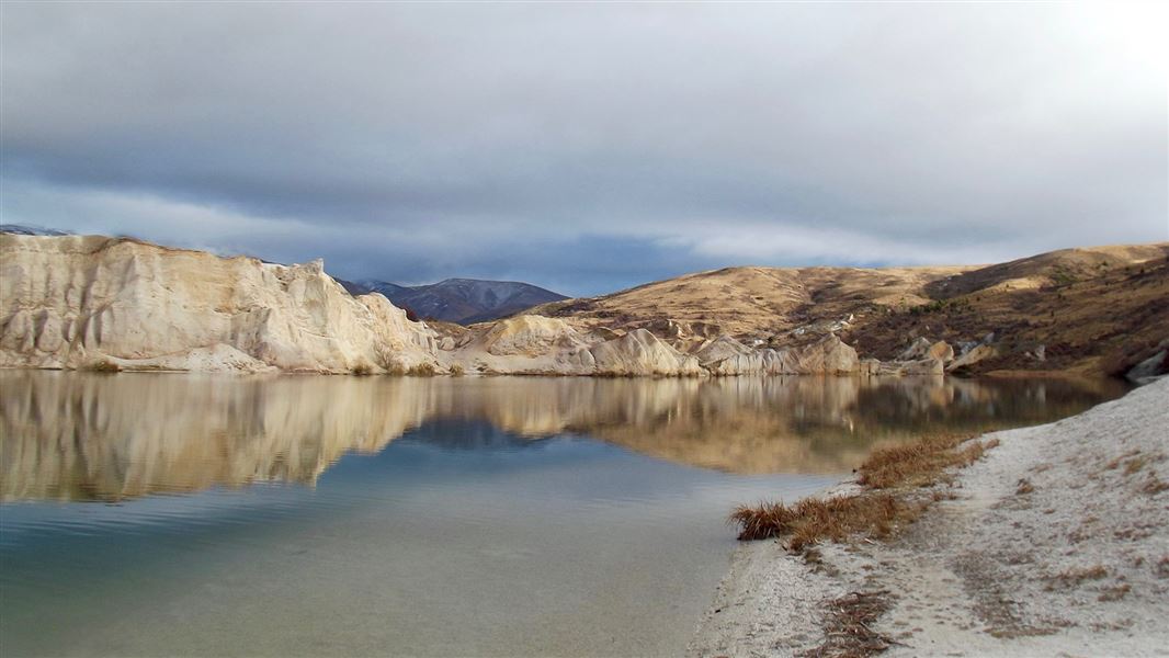 View across Blue Lake, St Bathans