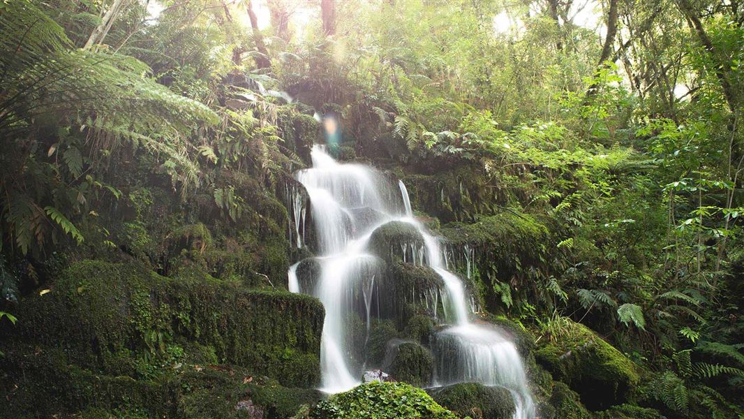 Waterfall on loop track. 