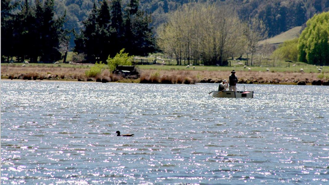 Fishing on Lake Reid.