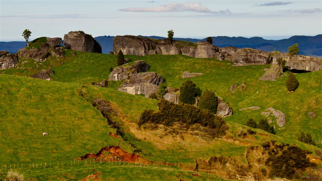 Rocky hills in Tutira area. 