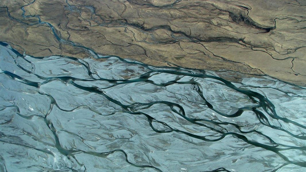 The braided Godley River.