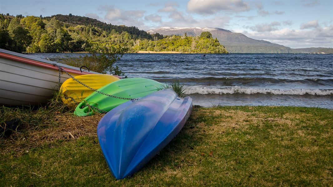 Kayaks, Lake Tarawera.