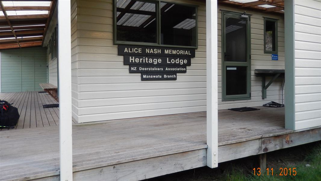 Front of the Alice Nash Memorial Hertitage Lodge. 