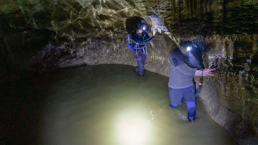 A pool in Clifden Caves