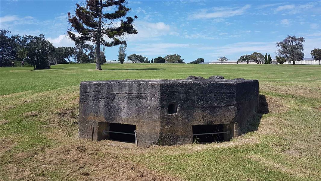 Bunker at Fort Takapuna Historic Reserve. 