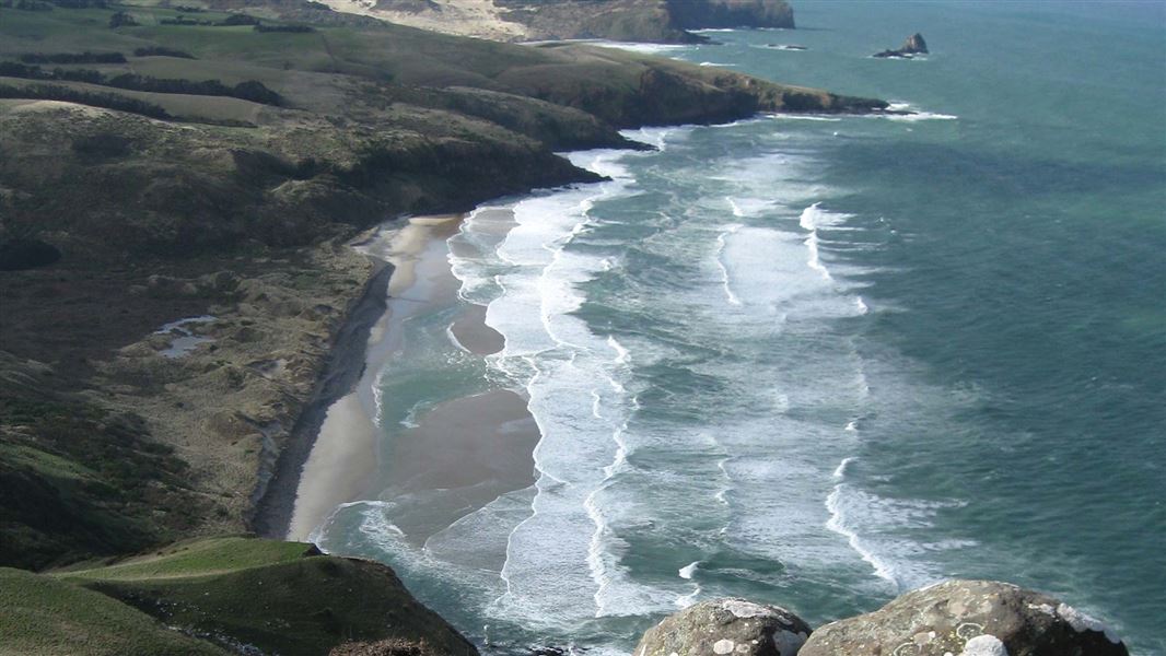 Looking down onto Boulder Beach from Paradise Track. 