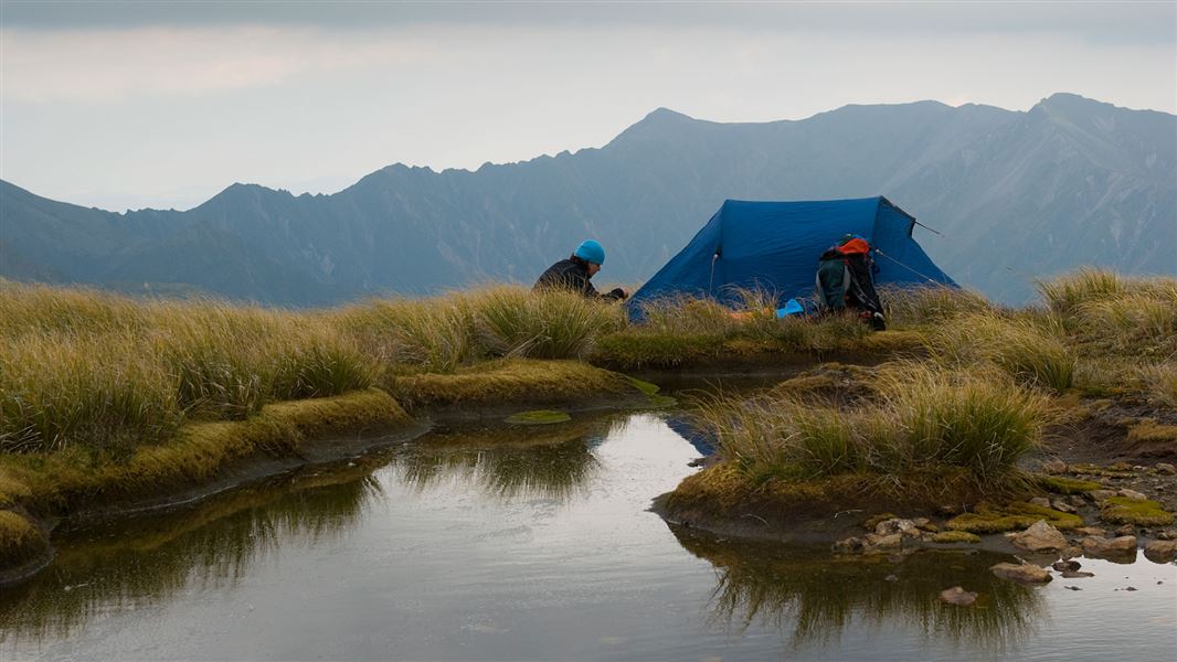 Tent pitched at Iron Peg. 