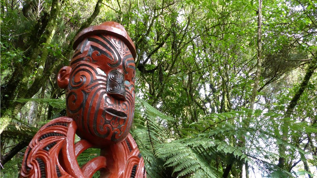 Carving at the start of the Timber Trail