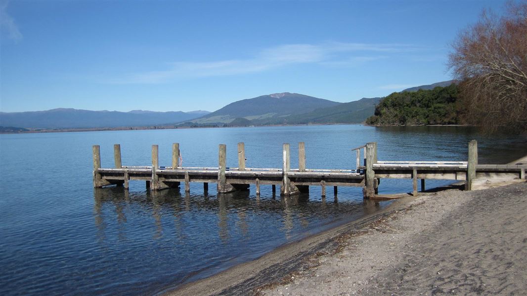 Lake Taupo wharf.