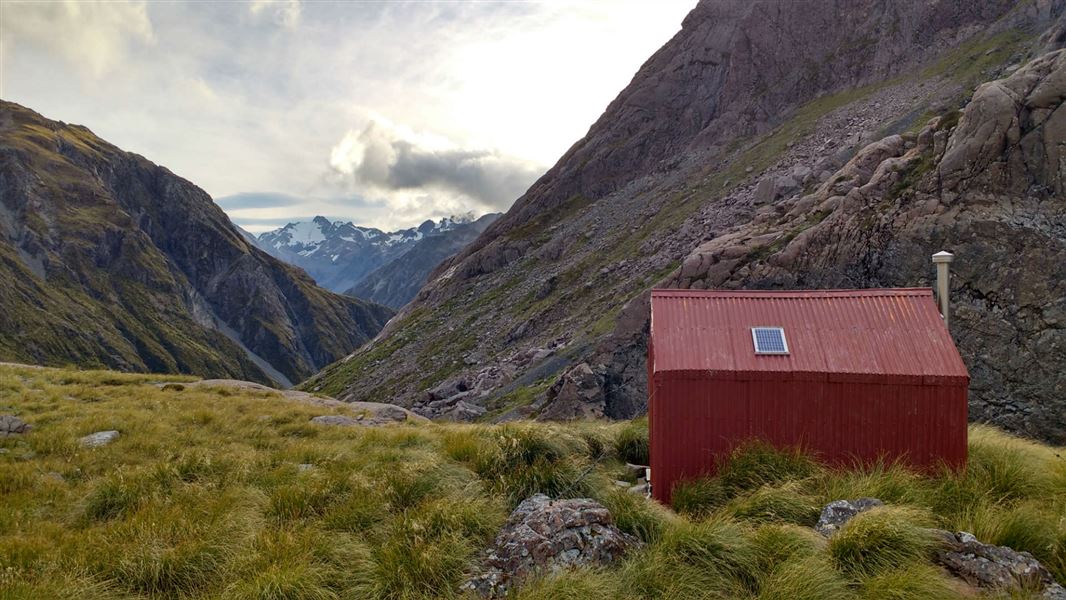 View of Waimakariri Falls hut.