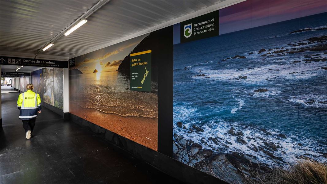 Auckland Airport walkway. 