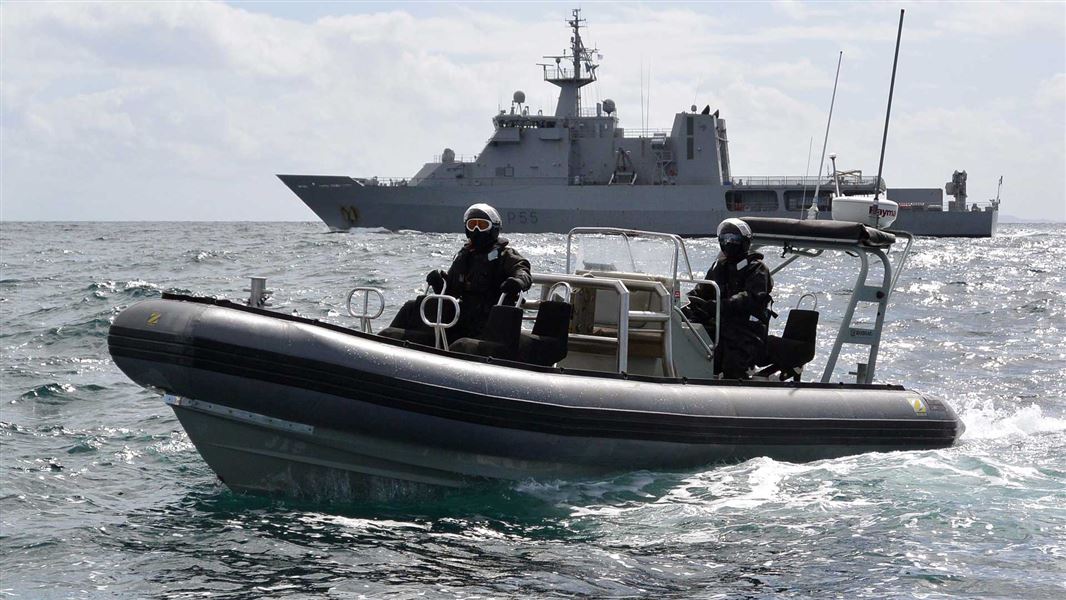 Offshore Patrol Vessel HMNZS Wellington which will be used for a resupply mission to Raoul Island. 