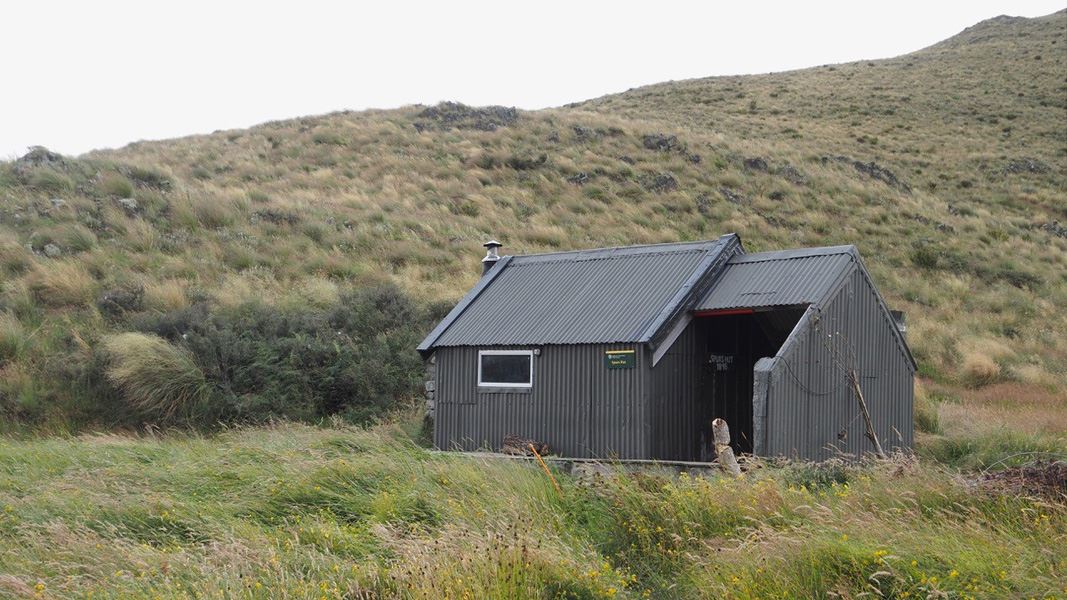 Corrugated but surrounded by tussock.