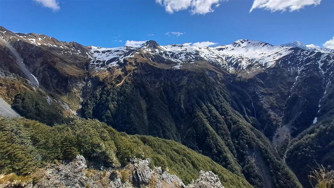 View from the end of the Mt Bealey Track, just above the bush line