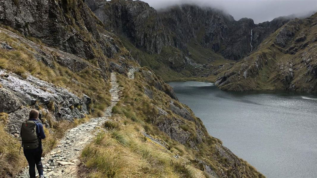 A path by a large lake