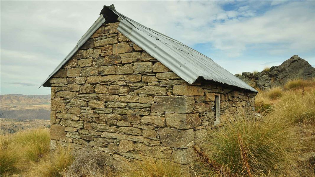 Exterior of Whites Hut. 