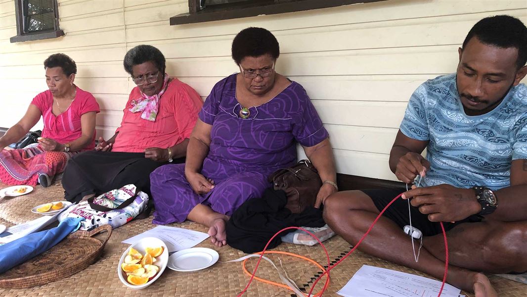 Creating bird scaring lines in Fiji. 