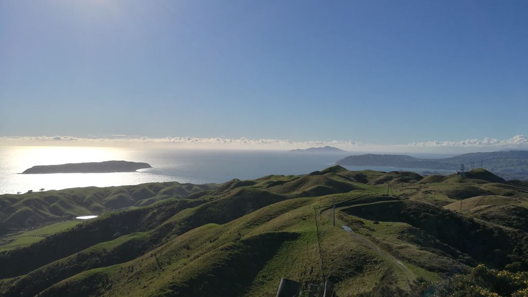 View of Mana Island, and Kapiti Island in ditance. 